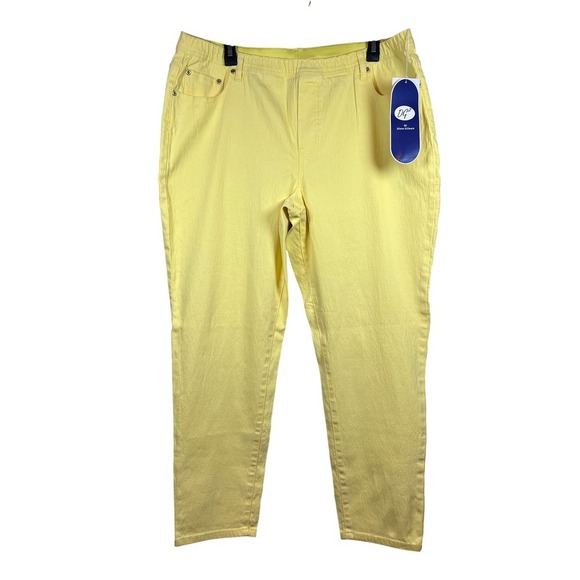 NWT DG2 Diane Gilman Pull On Pants, Yellow, Size XL - Picture 1 of 9